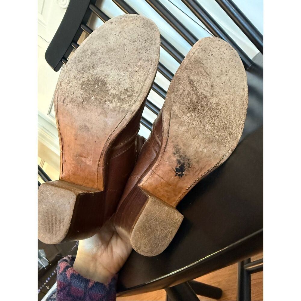 Frye Jane 14l stitched Pebbled leather heeled boots size 6 western - Picture 8 of 10